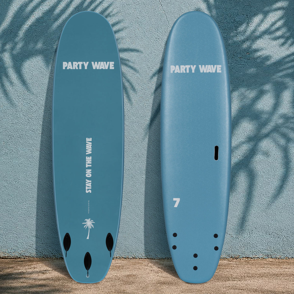 7' Party Wave Soft Top Surfboard - Blue Steel - Ships 10/16/26