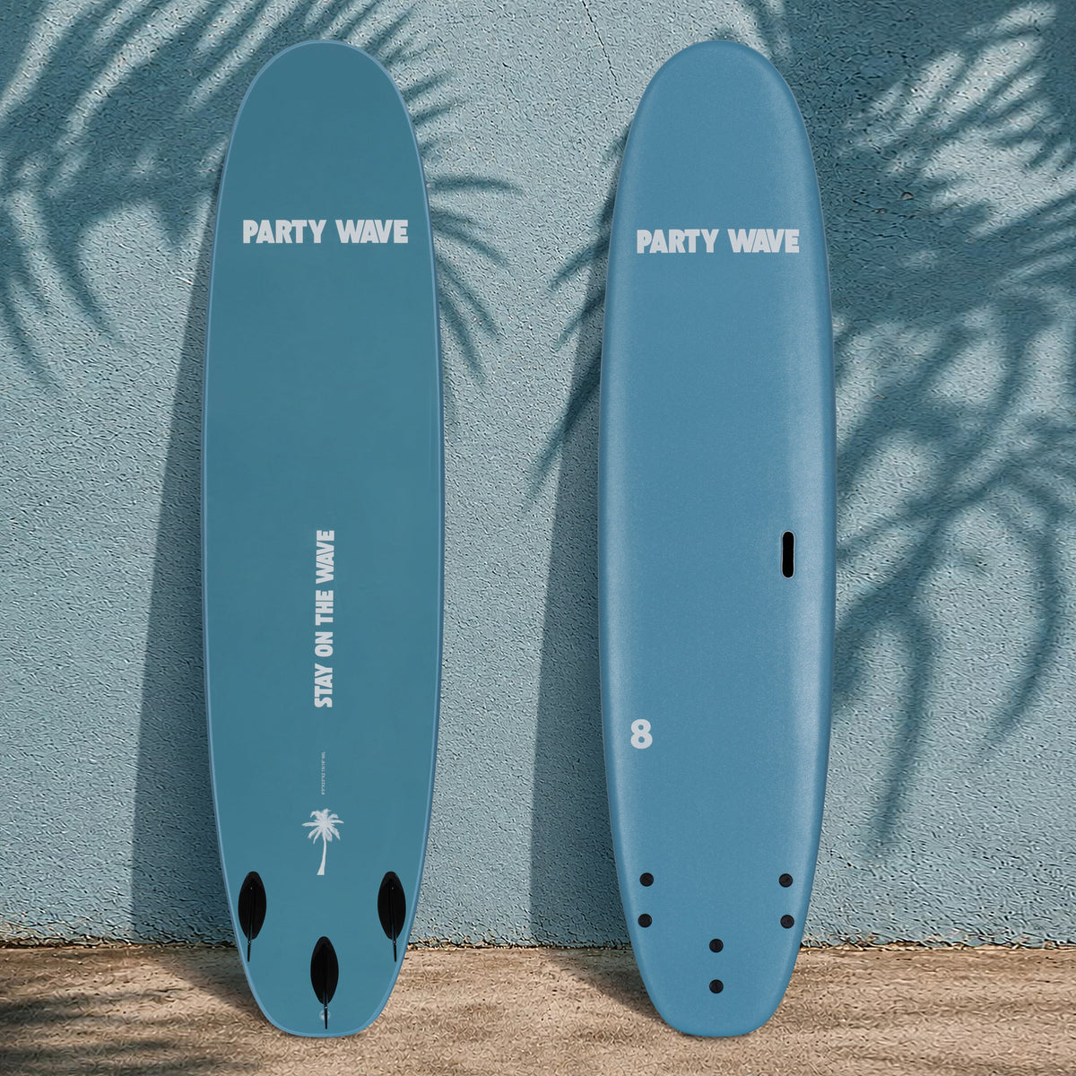 8' Party Wave Soft Top Surfboard - Blue Steel - Ships 10/16/26