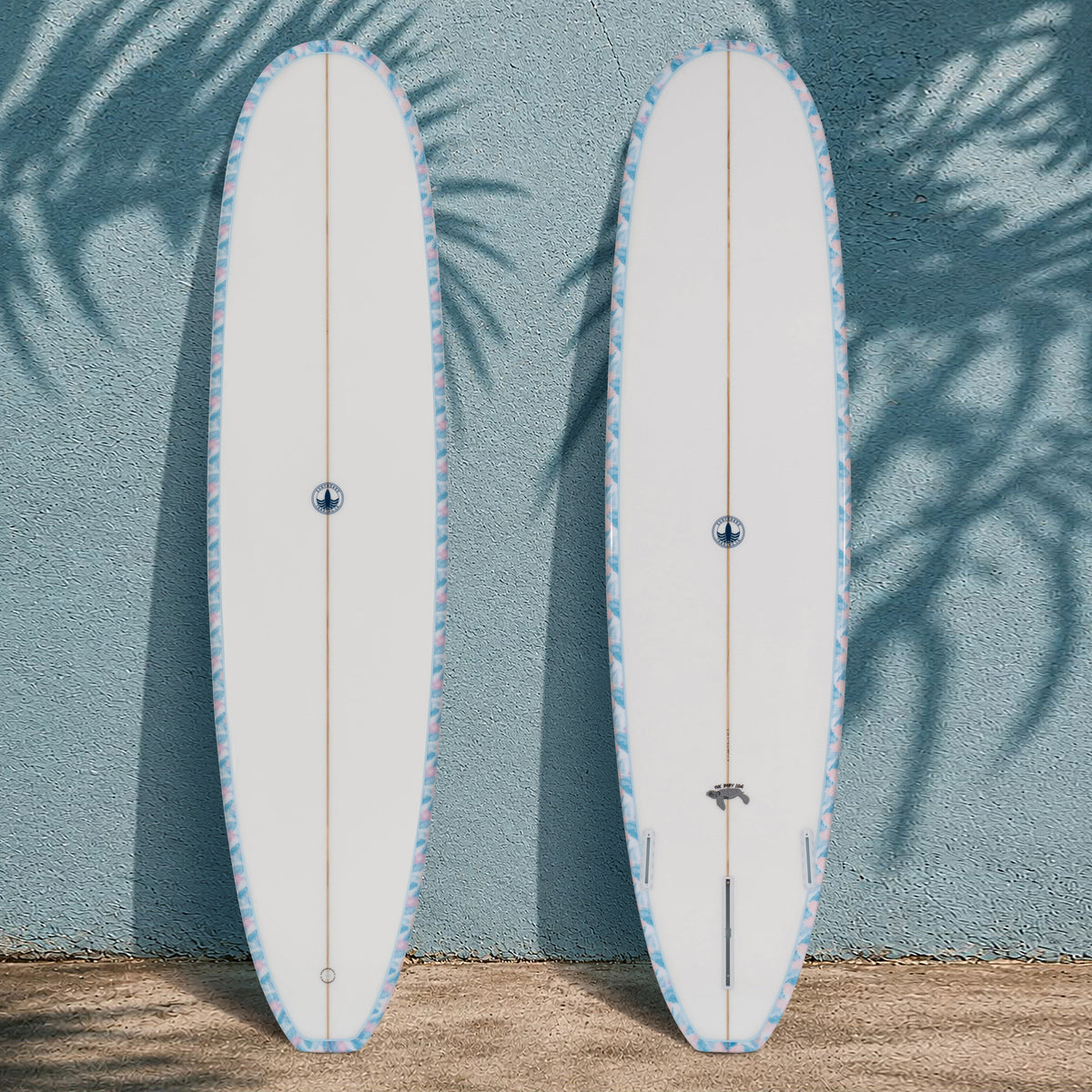 The Baby Log Beginner Longboard Surfboard – Floral Blue - Ships 10/16/26