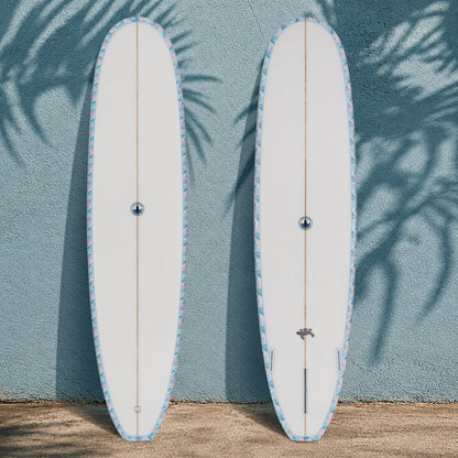 The Baby Log Beginner Longboard Surfboard – Floral Blue - Ships 10/16/26