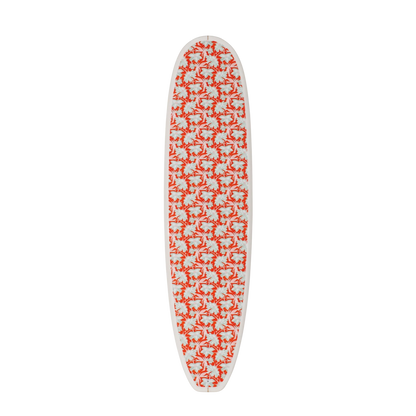 The Tangerine Tropics Print – Floral Surfboard Wall Art