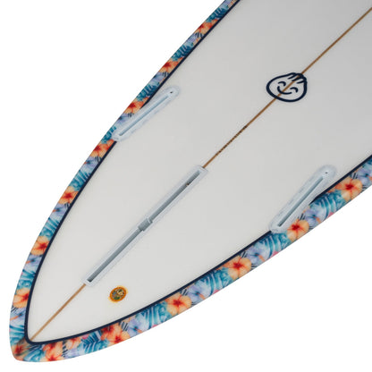 Dumplin Mid Length Surfboard – Hawaiian Floral - Ships 10/16/26