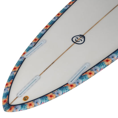 Dumplin Mid Length Surfboard – Hawaiian Floral - Ships 10/16/26