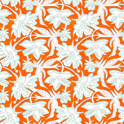 The Tangerine Tropics Print – Floral Surfboard Wall Art