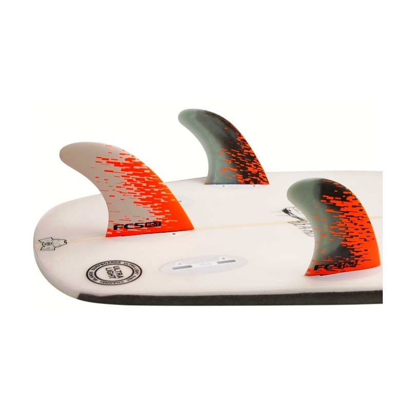 FCS I PC-7 Orange Smoke Tri Fins